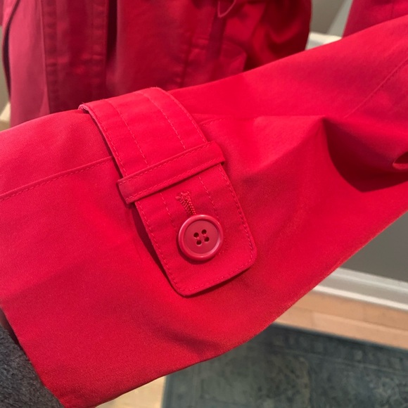 Towne Collection Red Trench Coat Jacket Large London Fog - Picture 7 of 13